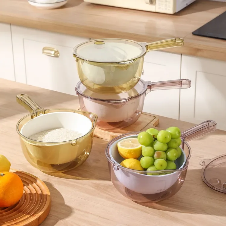 双层三合一多功能淘米沥水篮洗菜盆厨房蔬菜篮水果滤水篮舀水瓢