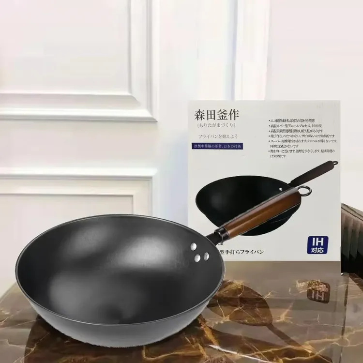 【原装森田釜作】 32cm铁锅煎锅家用炒锅老式铁锅电磁炉燃气灶通用