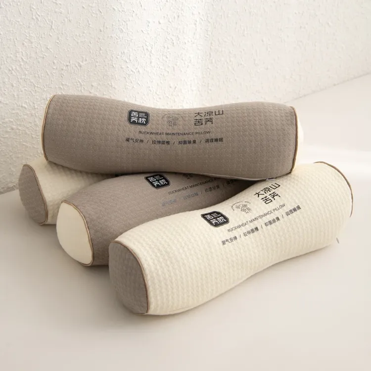 三角骨全荞麦皮壳枕头护颈椎枕芯反弓支撑硬枕圆柱成人专用助睡眠