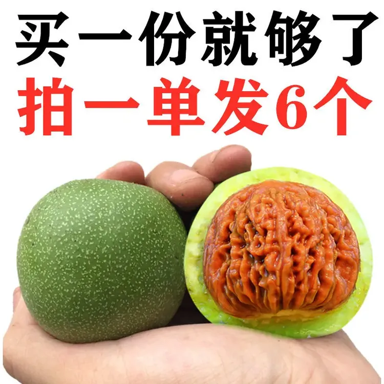 25年现摘现发拍一单发六个文玩核桃青皮果狮子头公子帽官帽送工具