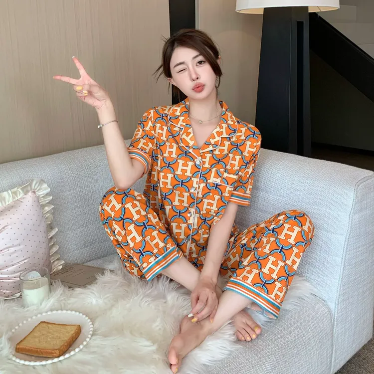 【爱玛三件套】睡衣女夏季薄款短袖长裤外穿网红风春秋家居服