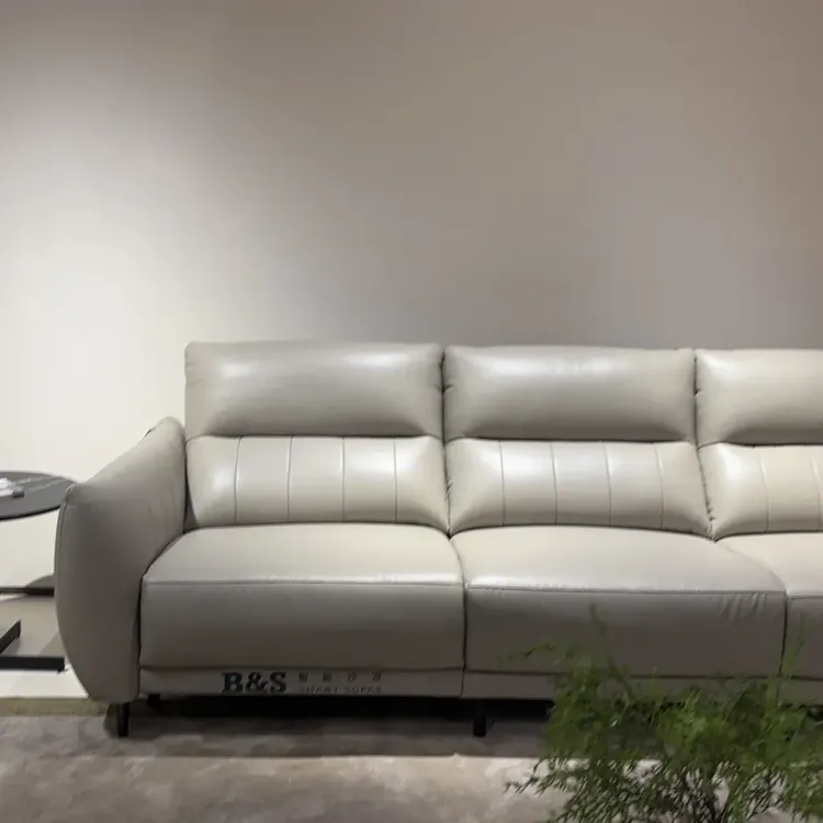 头层牛皮意式极简弹力真皮沙发家用客厅轻奢直排别墅