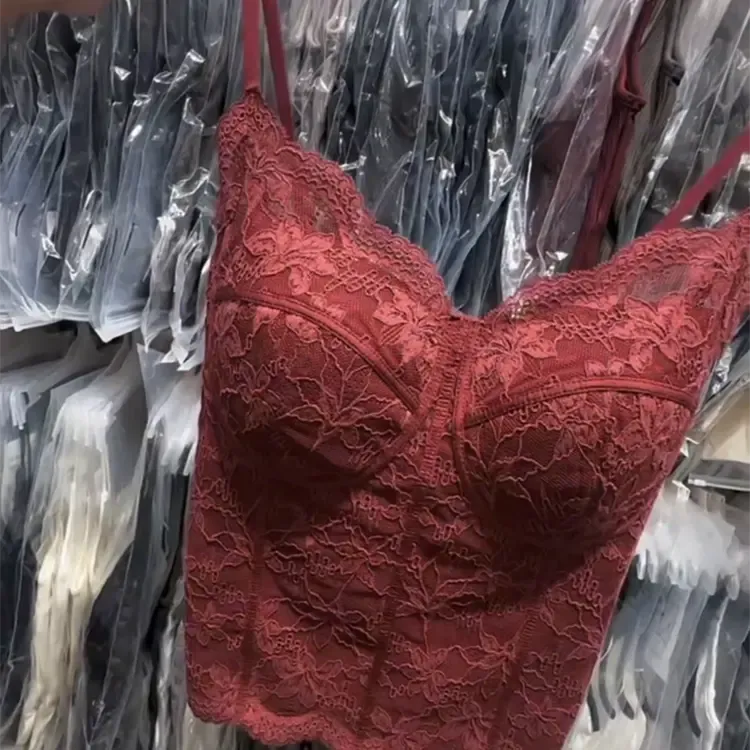 磨毛复古日杂风蕾丝提花魅力吊带2026秋新款心动穿搭小众内搭美背