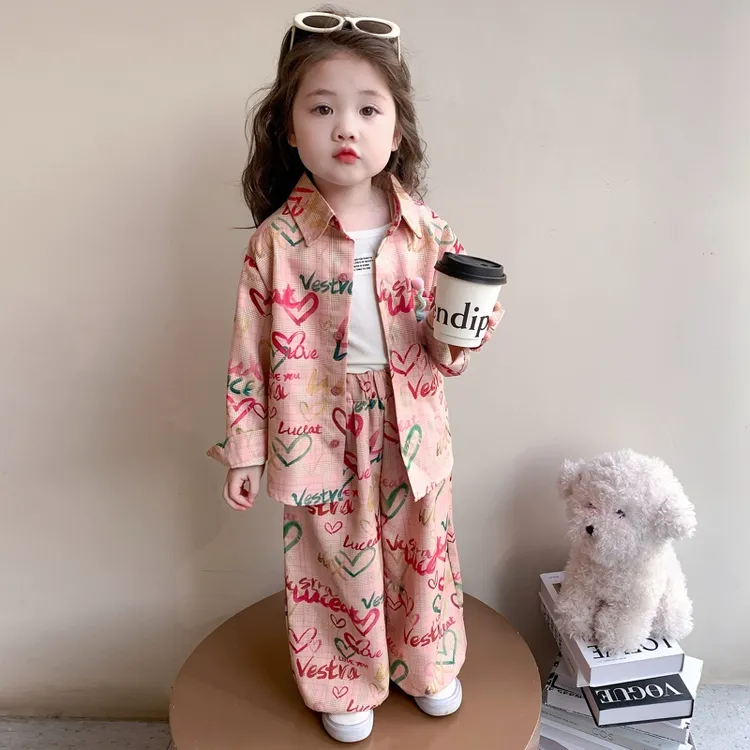 女童春装套装2025新款洋气儿童装衣服时髦女宝宝春秋款韩系两件套