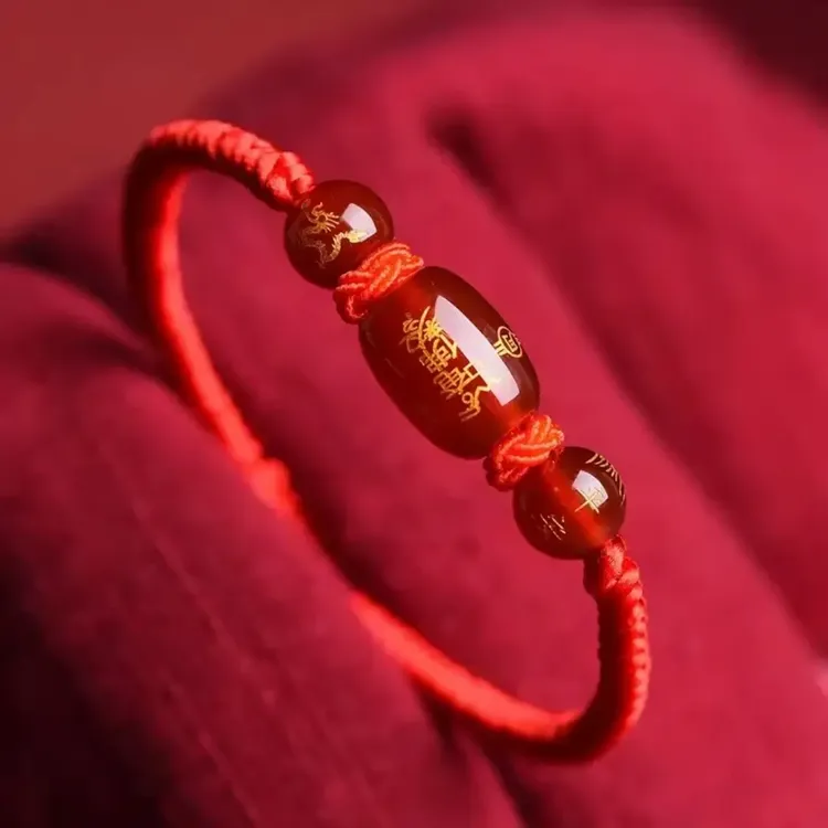 非金属布艺手链 2026年十二生肖本命年红绳手链手工编织马年手绳