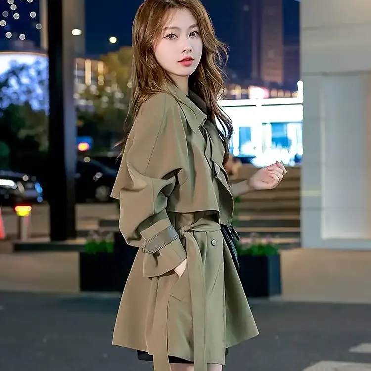 风衣外套小个子女2025新款春秋中长款韩版时尚洋气大衣高端设计感