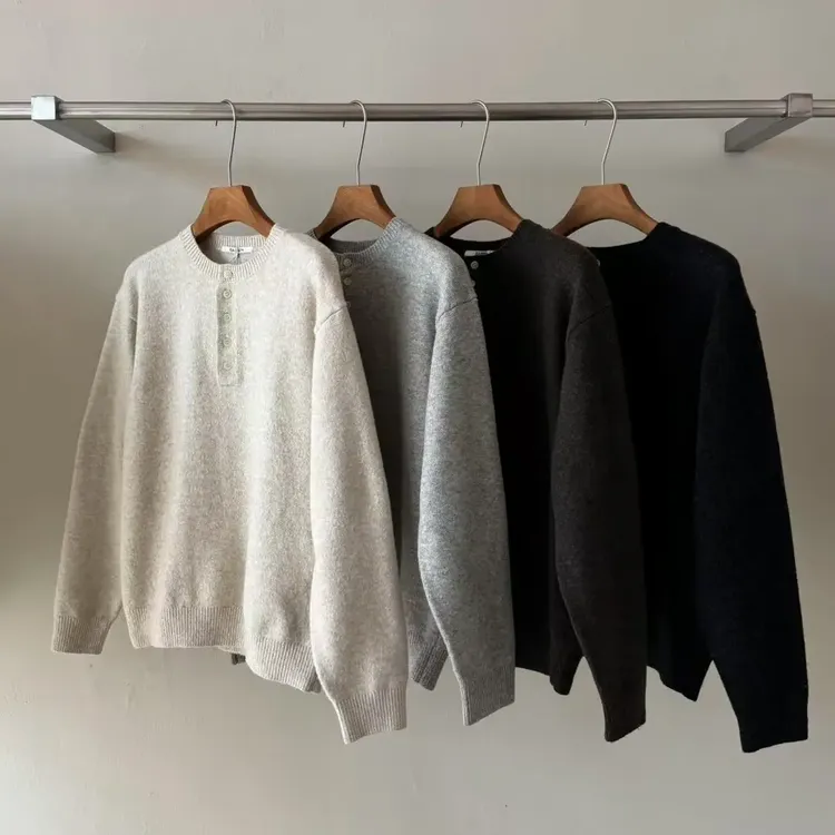 亨利领毛衣老钱风秋冬新款质感慵懒上衣男女同款时尚百搭毛衣