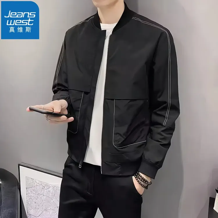 真维斯Jeanswest春秋季男士外套新款棒球服潮牌休闲夹克商务上衣 