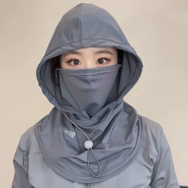 防晒面罩女夏季全脸2025新款冰丝防紫外线开车骑行护颈一体防晒帽