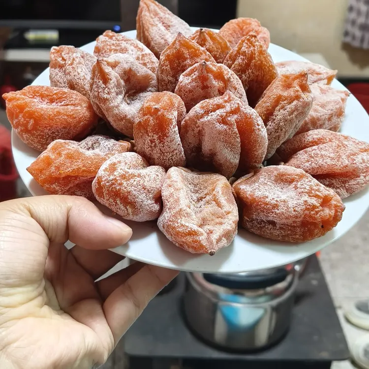 陕西富平农家手工霜降流心吊柿饼自然晾晒挂霜软糯香甜追剧零食