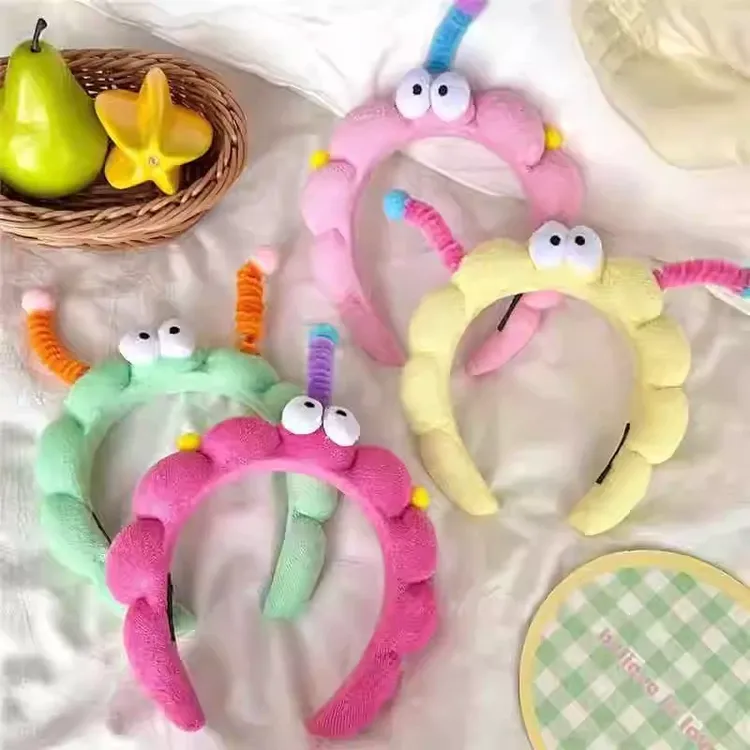 萌韩版超萌丑少女趣味发卡睛海绵大眼发箍百搭化妆头箍碎发扭扭棒