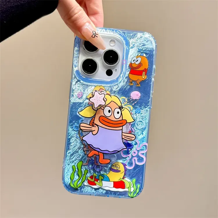 比奇堡小丑鱼适用苹果16PROMAX手机壳iPhone15支架14/12/11/13套