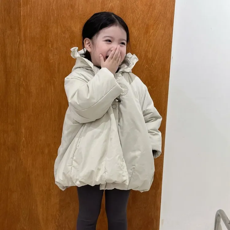 儿童棉衣韩版加棉加厚款三防连帽棉服宽松冬季保暖女童洋气棉袄