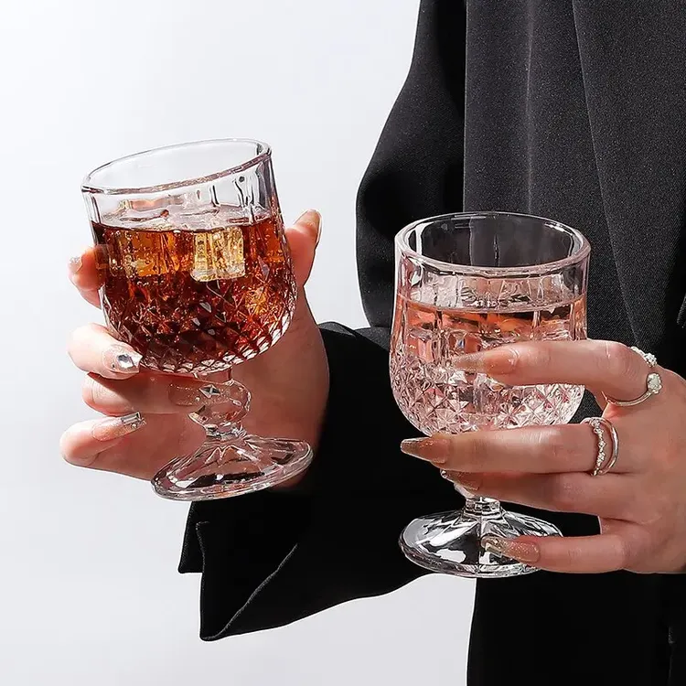 【6只装大号】ins风加厚透明白酒被红酒杯高脚杯洋酒杯鸡尾酒玻璃杯