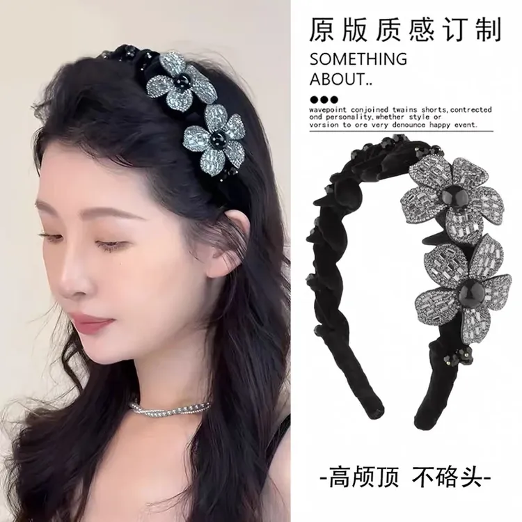【花坞里】高级丝绒立体花卉轻奢发箍高级感精致时尚头箍发卡发饰