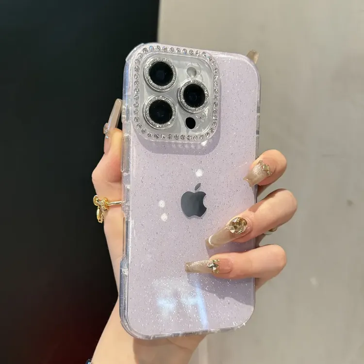 新款高颜值闪粉果冻适用16手机壳15promax侧边kt猫14/13女款