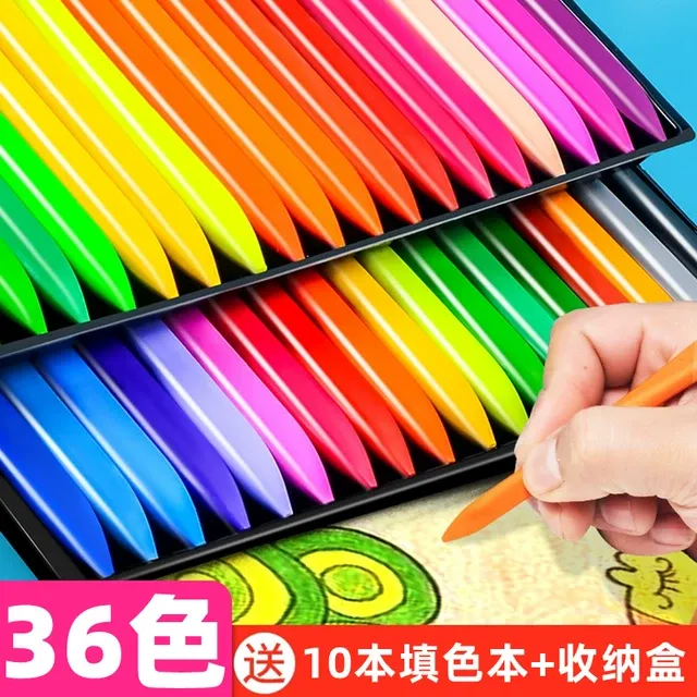 蜡笔不脏手儿童美术可水洗不沾手油画棒宝宝画笔彩色幼儿园专用塑