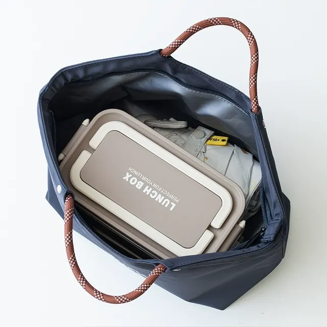 集物优品时尚防水饭盒袋保温手提包上班族带饭包加厚铝箔袋午餐包