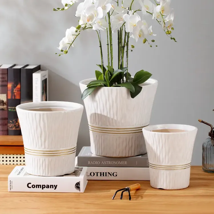 高颜值家用陶瓷花盆大口径北欧风格盆栽发财树绿萝君子兰特大号客