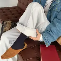 涂小豆儿家定制灰白加绒弯刀裤