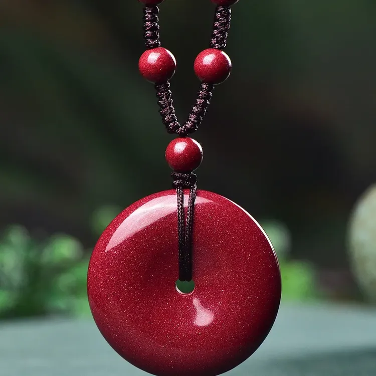 含辰砂工艺品男女本命年天然原矿朱砂紫金砂护身正品