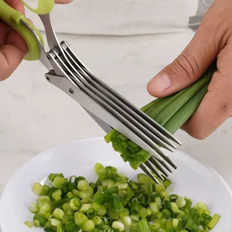 5层不锈钢葱花剪刀神器多功能多层紫菜辅食剪碎纸剪刀厨房食物剪