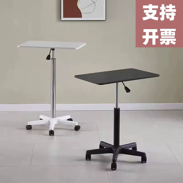 移动升降桌子带滑轮小型床边站立笔记本电脑桌直播工作台书桌讲台