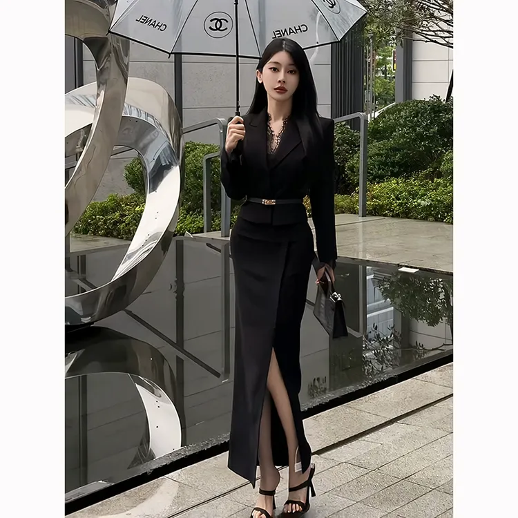 御姐穿搭一整套春季2025新款爆款时尚套装女西装外套半身裙两件套