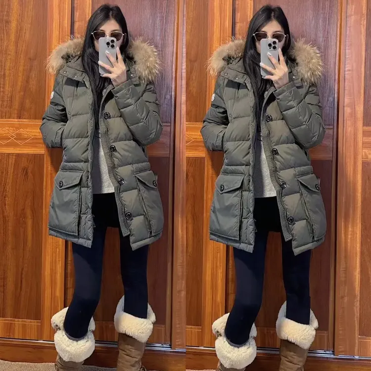 防寒情侣款中长款大毛领适合冬季穿着蒙家最顶版