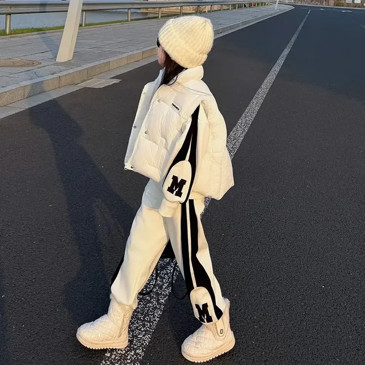 女童加绒套装2025冬季新款儿童洋气时髦中大童女孩加厚运动两件套