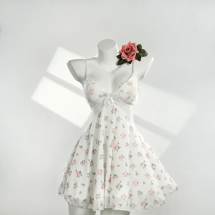 520情侣爆款芳华 蕾丝显瘦气质性感露背法式甜美纯欲睡裙甜美睡裙