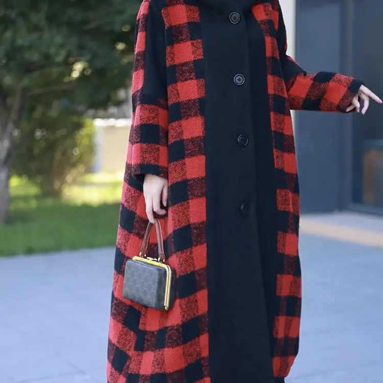 70690高端复古时尚优雅羊毛大衣