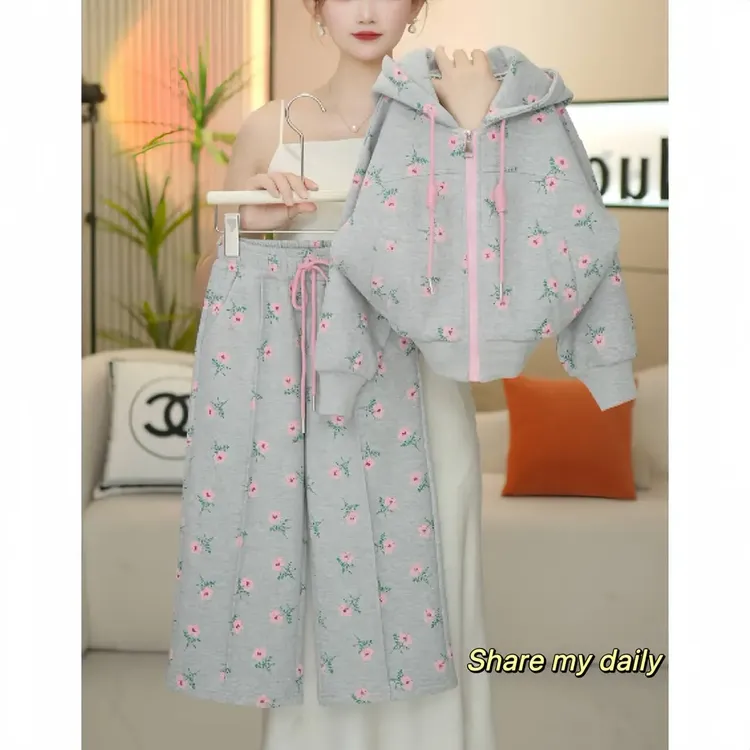 女童儿童套装2025秋季新款韩版碎花洋气外套裤子休闲时尚两件套秋