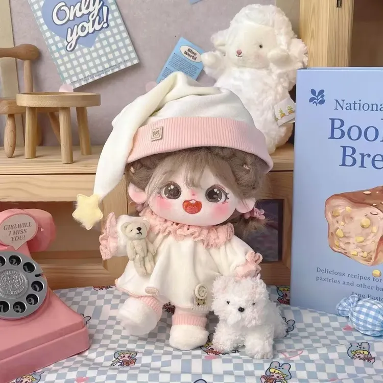 【晚安小熊】20cm娃衣棉花娃娃衣服可爱睡衣套装毛绒公仔换装玩偶k