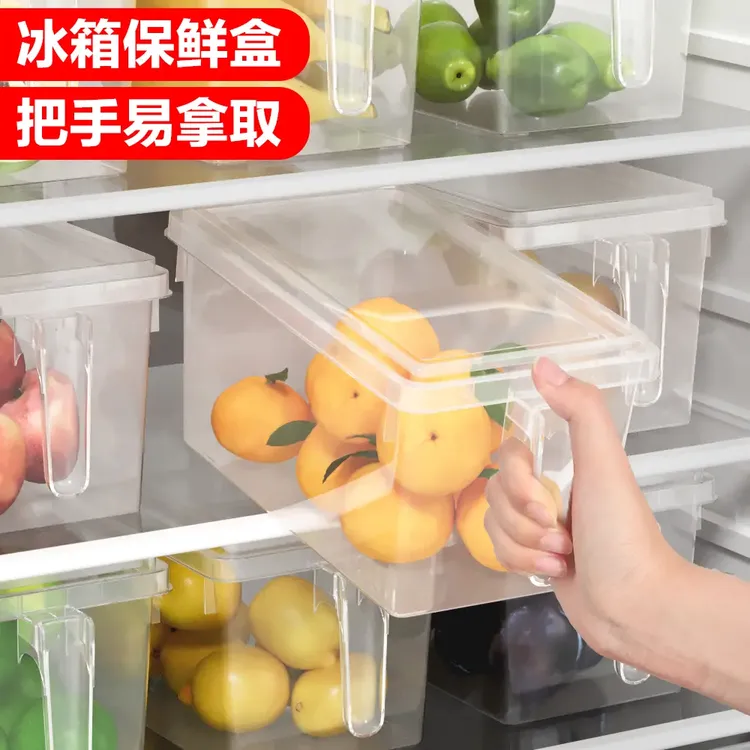【5升超大号5个】冰箱收纳盒手柄保鲜盒厨房蔬菜鸡蛋整理盒冷冻盒