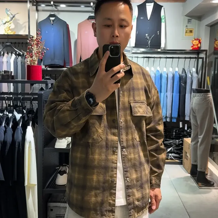 2025秋冬新品休闲衬衫外套加棉保暖格子衬衫简约百搭