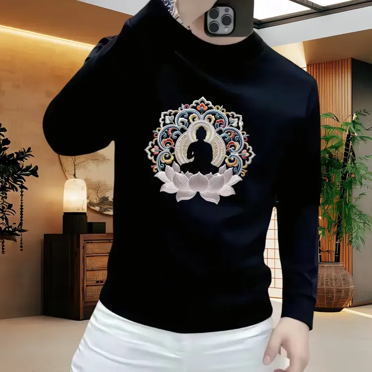 上衣卫衣秋冬圆领男士休闲网红穿搭长袖时尚百搭潮流修身印花帅气