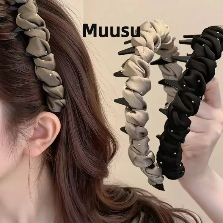 【Muusu】新款满天星发箍缠绕齿梳发箍简约时尚蓬松高颅顶百搭发饰