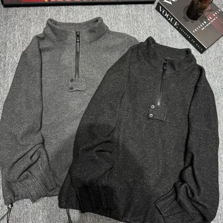 秋冬加绒高领套头宽松女上衣百搭卫衣简约设计款