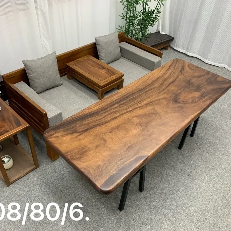 实木原木大板整板适用于茶空间新中式家用茶桌大板桌