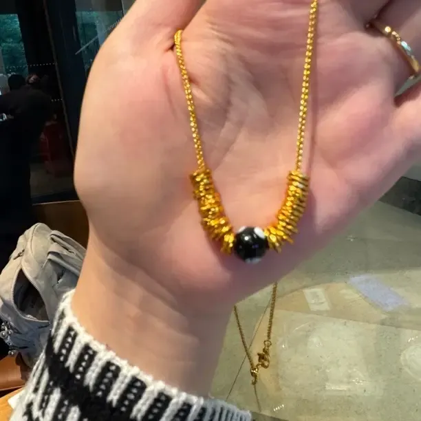 合金项链 斑点石头项链