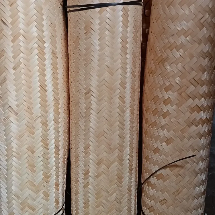 装修吊顶贴墙用碳化手工竹席防蛀复古酒店民宿装饰材料