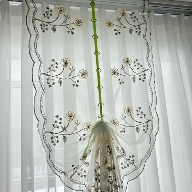 扇形提拉隔断纱帘适用于厨房儿童房的遮挡帘门帘法式家用