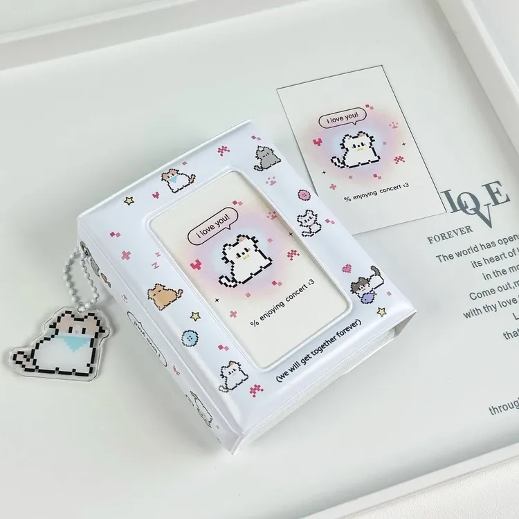 ins可爱像素风小猫卡套/卡包三寸一宫格追星小卡收纳册个人