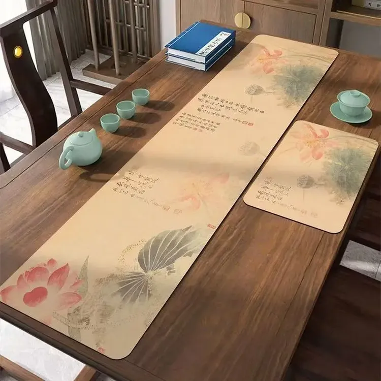中式硅藻泥茶席吸水速干茶垫子茶桌专用吸水垫茶台桌布隔热垫定制