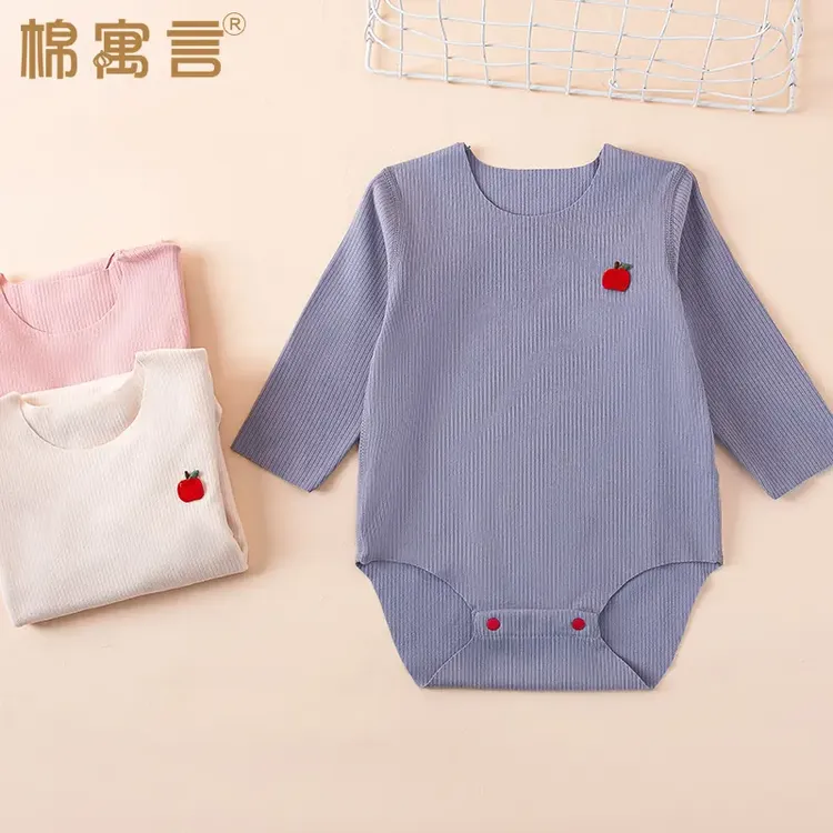 婴儿连体衣新生儿包屁衣春秋季保暖宝宝长袖无骨三角德绒哈衣爬服