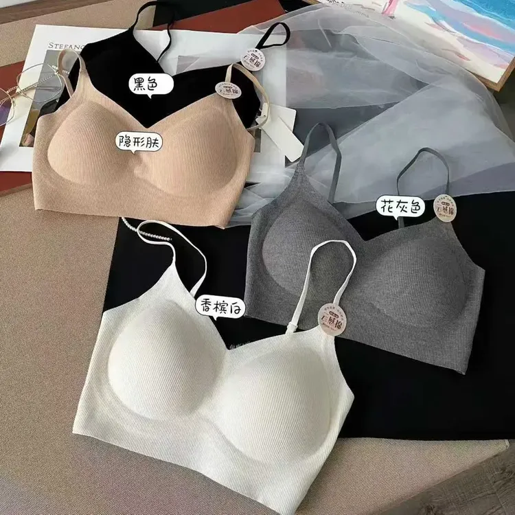 2506秋冬新款小胸显大款螺纹棉舒适无痕抹胸美背