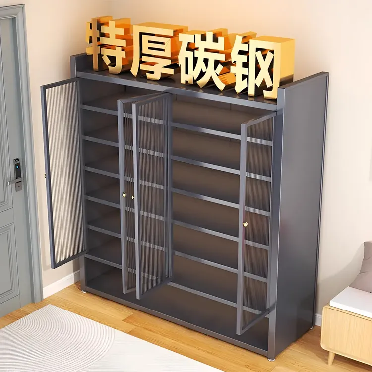 【大容量】新款2025钢制鞋柜家用门口入户收纳一体靠墙防尘多层鞋架