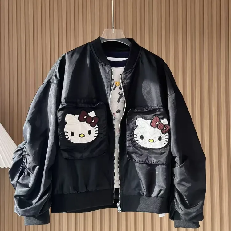 女童2025秋季新品大女童甜酷风韩版kt猫刺绣棒球服外套253192