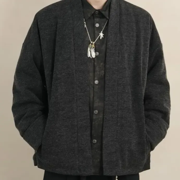 针织加厚秋季毛呢不起球V领时尚针织衫休闲毛衣男士